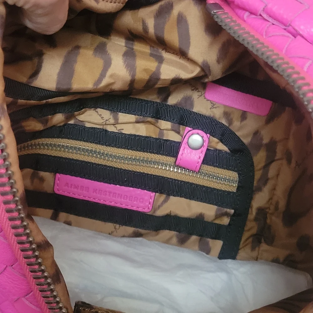 Aimee Kestenberg Hot Pink Tamitha leather‎ Backpack